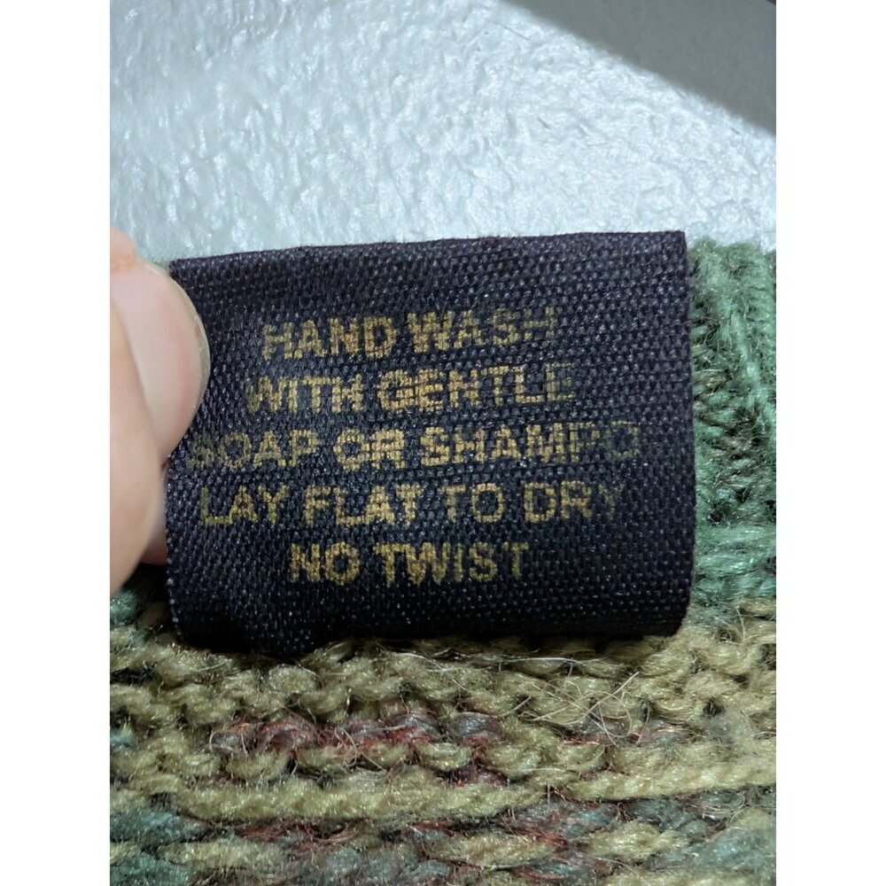 ARTESANIAS Los Incas Alpaca Sweater Pullover Green Tan Striped Long Sleeve Sz M? - Picture 7 of 16